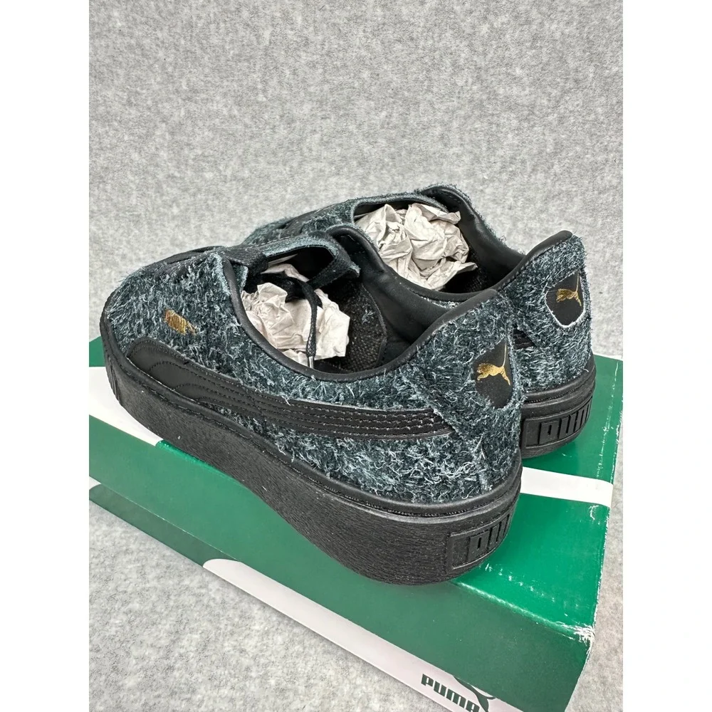 Puma Suede Platform Elemental‎ Casual Sneakers Black Gold Women's Size 6